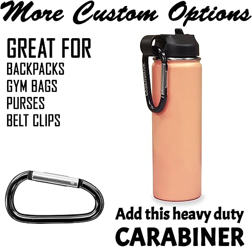 Vista 278 de LaserGram Botella de agua personalizada, palitos de lacrosse, acero inoxidable de doble pared aislada al vacío con popote superior, regalo grabado