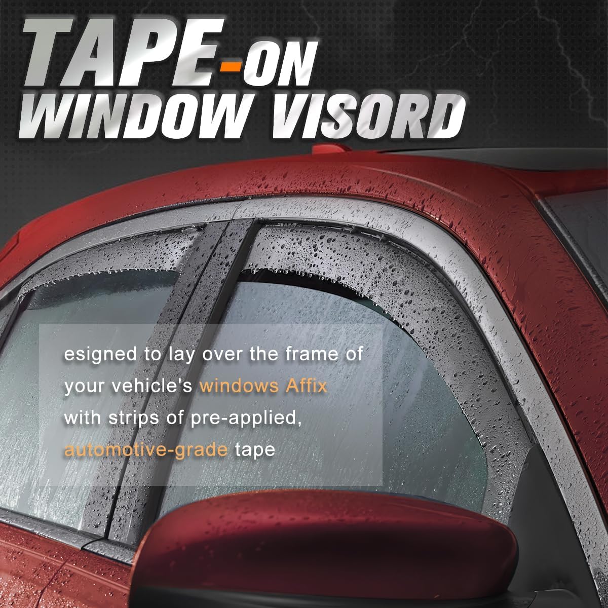 4Pcs Car Window Visors Rain Sun Guard Deflector Compatible with 16-20 Sorento,Glossy Smoked Black