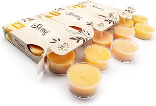 Fall Premium Tealight Candles Variety 3 Pack (18 Highly Scented Tea Lights) - Pumpkin Souffle, Butter Pecan Pie, Apple Harvest - Made with Natural Fragrance Oils - Collection