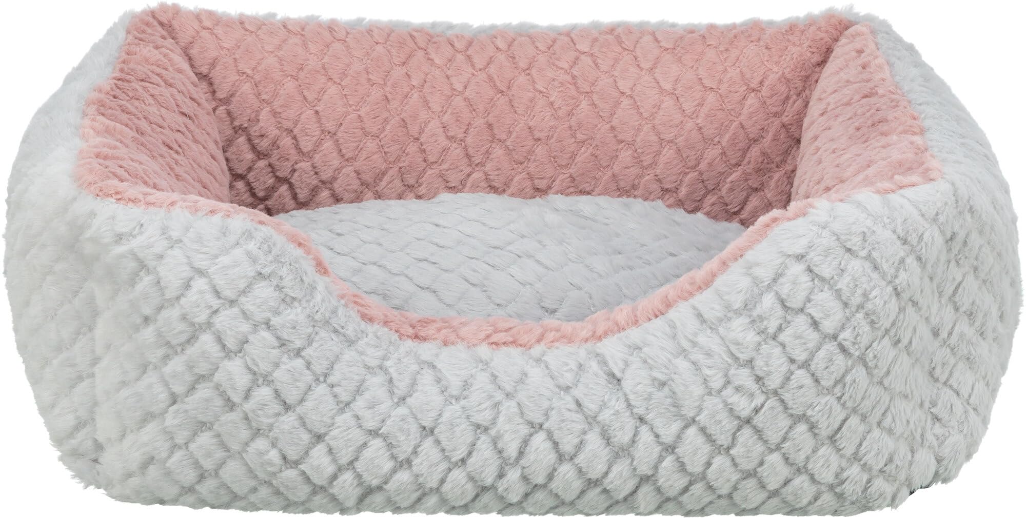 TRIXIE Dog Bed Kaline Mio, Square, Softs Dog Pillow In Grey/Rose, 50×40Cm, Cosy Dog Bed With Soft Plush Cover - 389711