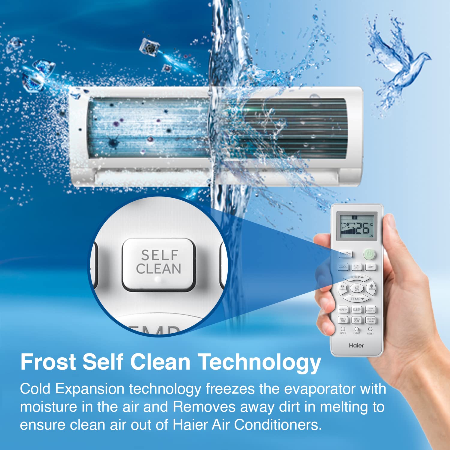 Télécommande pour climatiseur Haier et fonction autonettoyante Frost