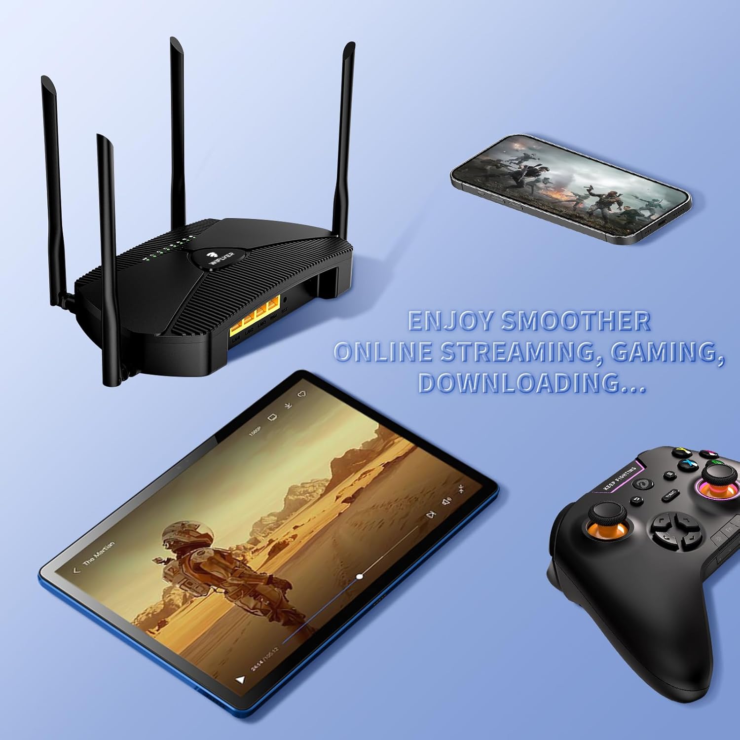 Wiflyer Router AX3000 WiFi 6, router inalámbrico de doble banda ...