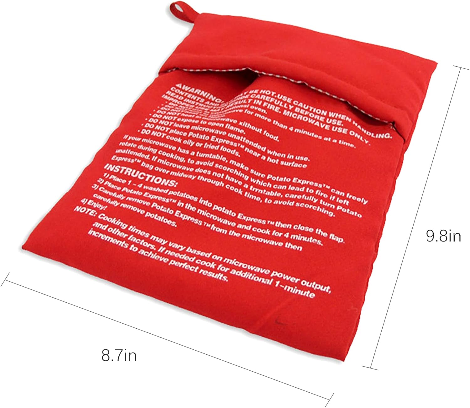 ZukoCert 2 Pack Microwave Potato Bags, Reusable Baked Potato Cooker for Perfectly Cooked Potatoes, Quick & Easy Microwave Cooking, Red