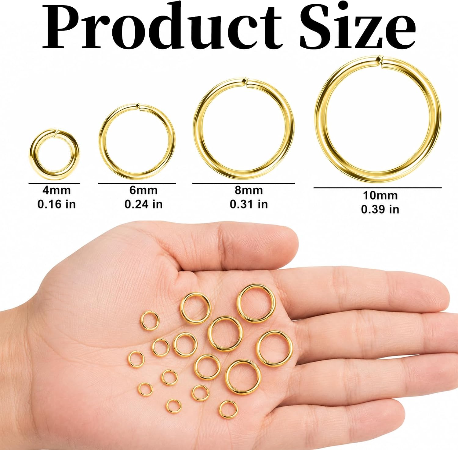 900Pcs 14k Gold Plated Jump Rings Single Loop Jump Round Connector Rings