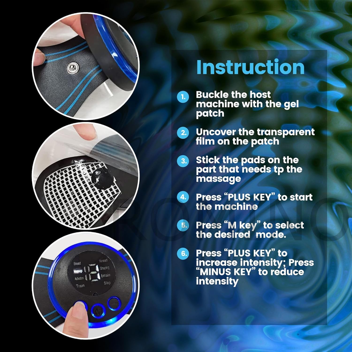 Ironfel portable rechargeable full body massage, EMS neck massage for pain relief, shoulders, 4 massage pads for weapons, legs, legs Ironfel portable rechargeable full body massage, EMS neck massage for pain relief, shoulders, 4 massage pads for weapons, legs, legs