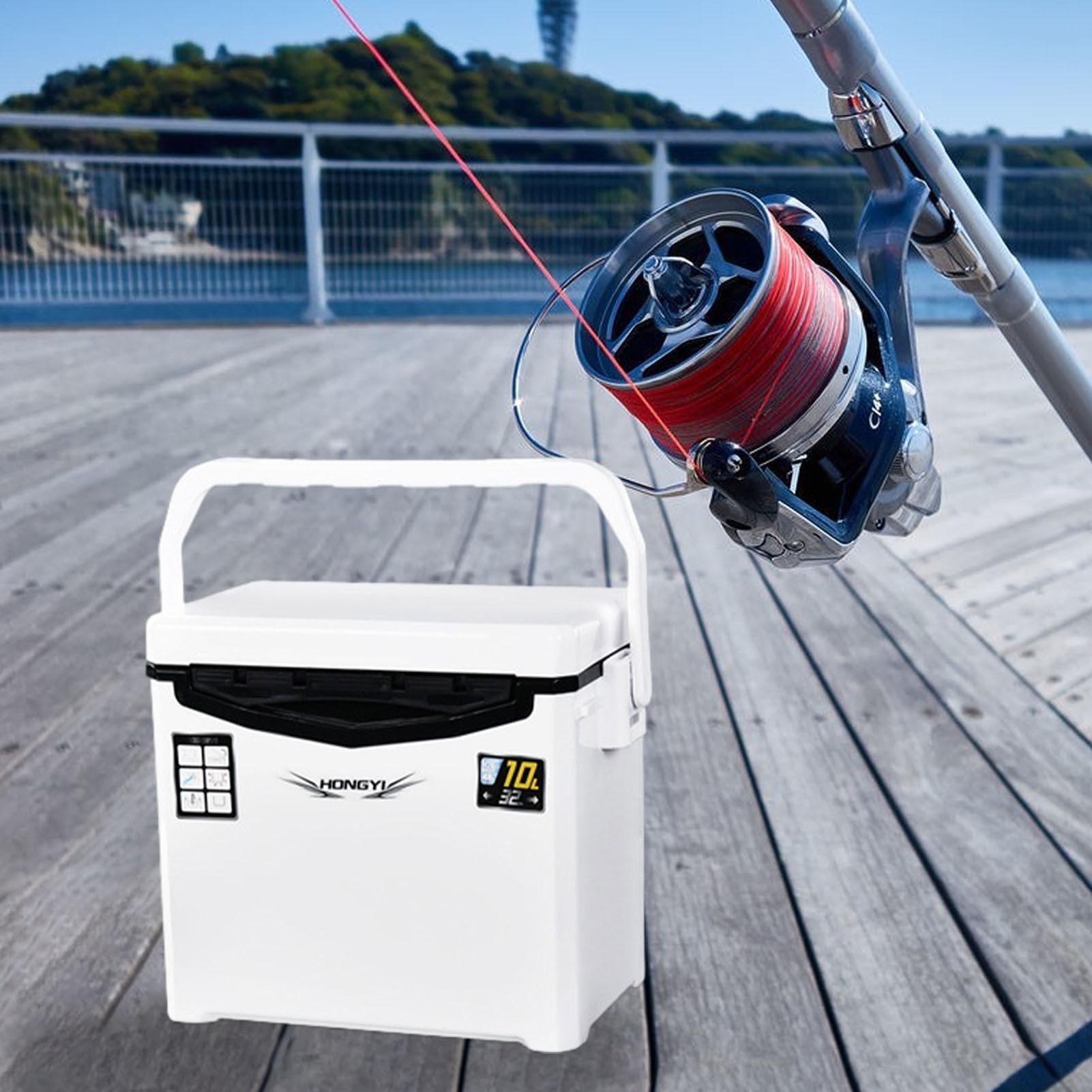 Scatola refrigerante da pesca, contenitore per esche da pesca | refrigeratore da pesca sul ghiaccio, stazione di pesca portatile con esca con capacità di contenere 8 bottiglie, scatola isol