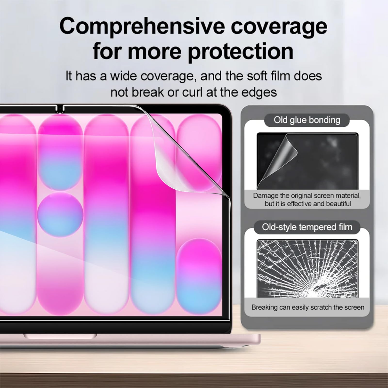 Film Protecteur Écran MacBook Neo 13 Pouces, Haute Définition Anti-Rayures PET Transparent