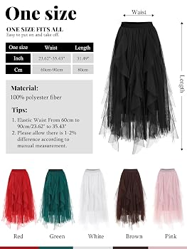 DGSHIRLDJO Tulle Skirt Women's Long Elastic Elegant Vintage