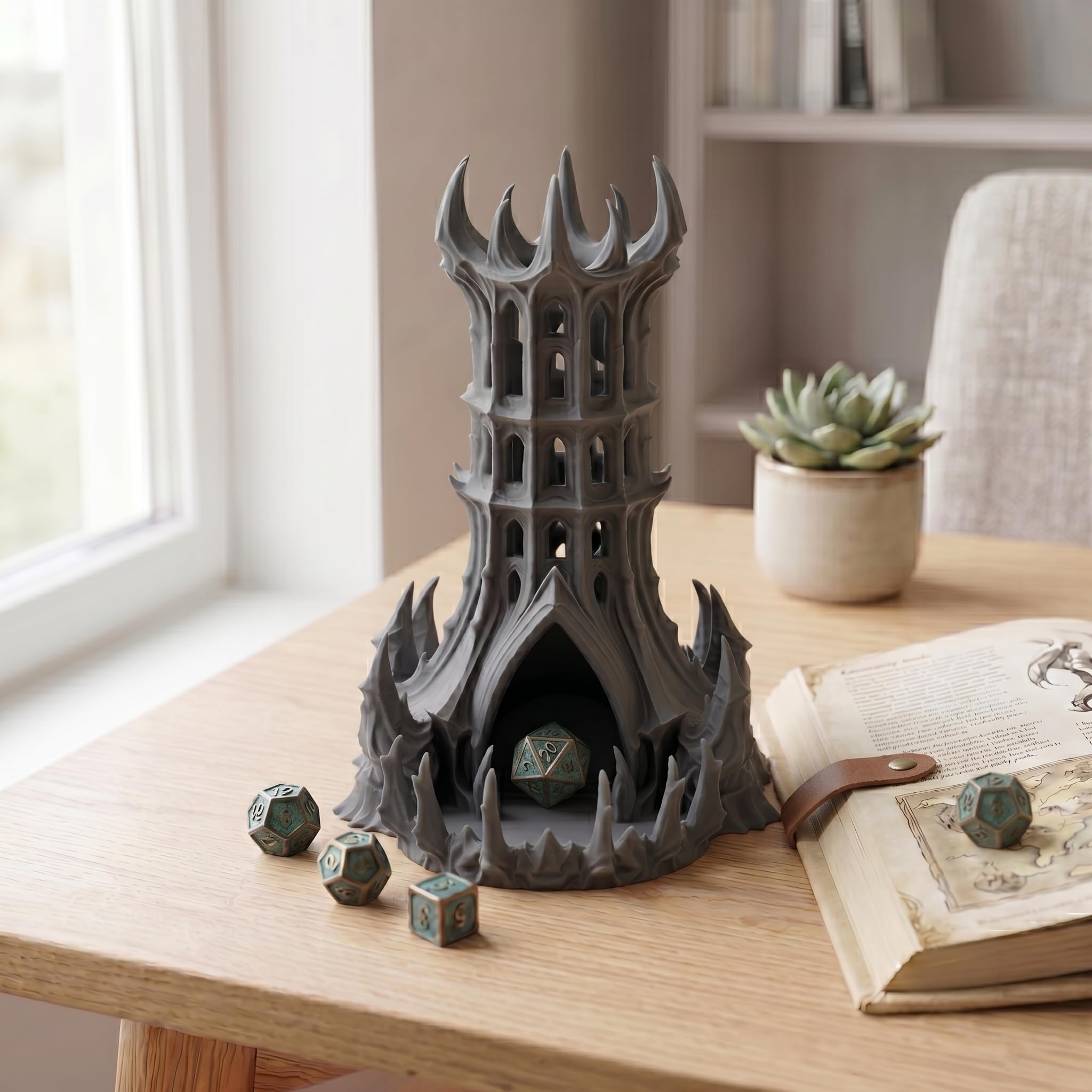 Obsidian Zitadelle Würfelturm für Würfel bis 25mm | DND Castle Dice Tower Made in Germany | Tabletop RPG Pathfinder Pen & Paper Fantasy | Deko zum Bemalen | Geschenk Rollenspieler