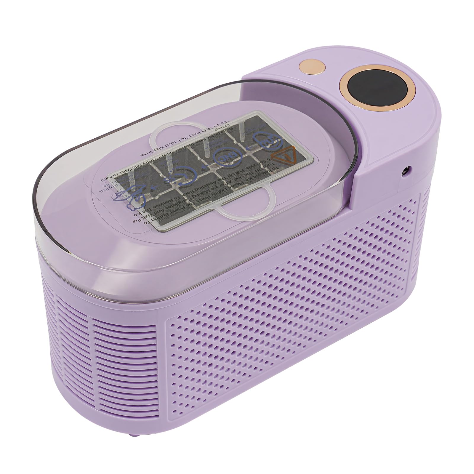 Máquina para hacer cubitos de hielo, 12 V, minimáquina de hielo para encimera, compacta para casa/coche/viajes (morado)