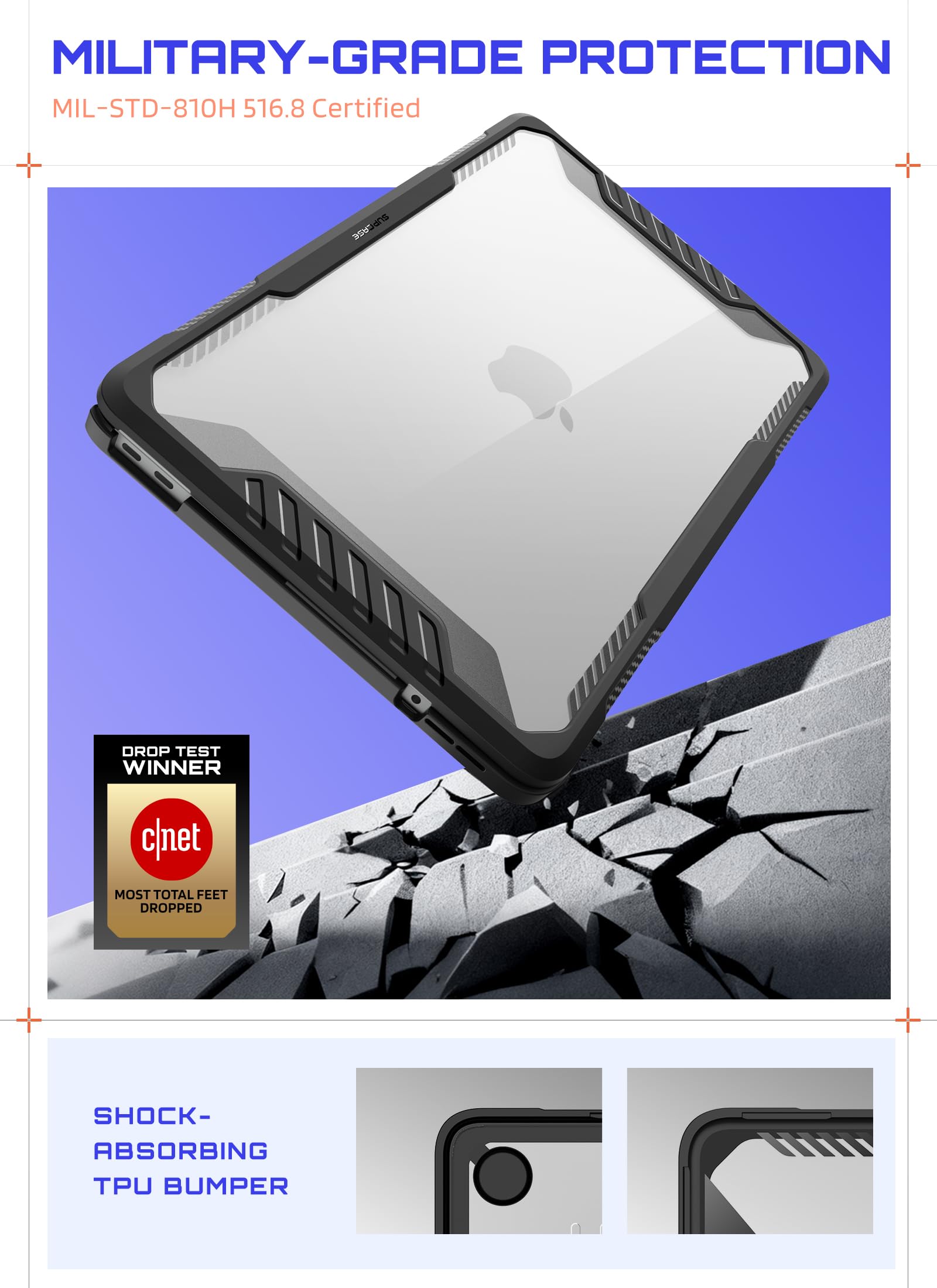 SUPCASE Etui na MacBooka Neo 2026 13,0 cala (jednorożec Beetle) wytrzymały pokrowiec na MacBook Neo 2026 13" - czarny