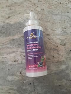Alpine river 3-in 1 vitamin c,bearberry brightening body lotion, bearberry +hyaluronic acid moisturizing brightening formula softening, all skin types, 400ml/13 fl.oz.