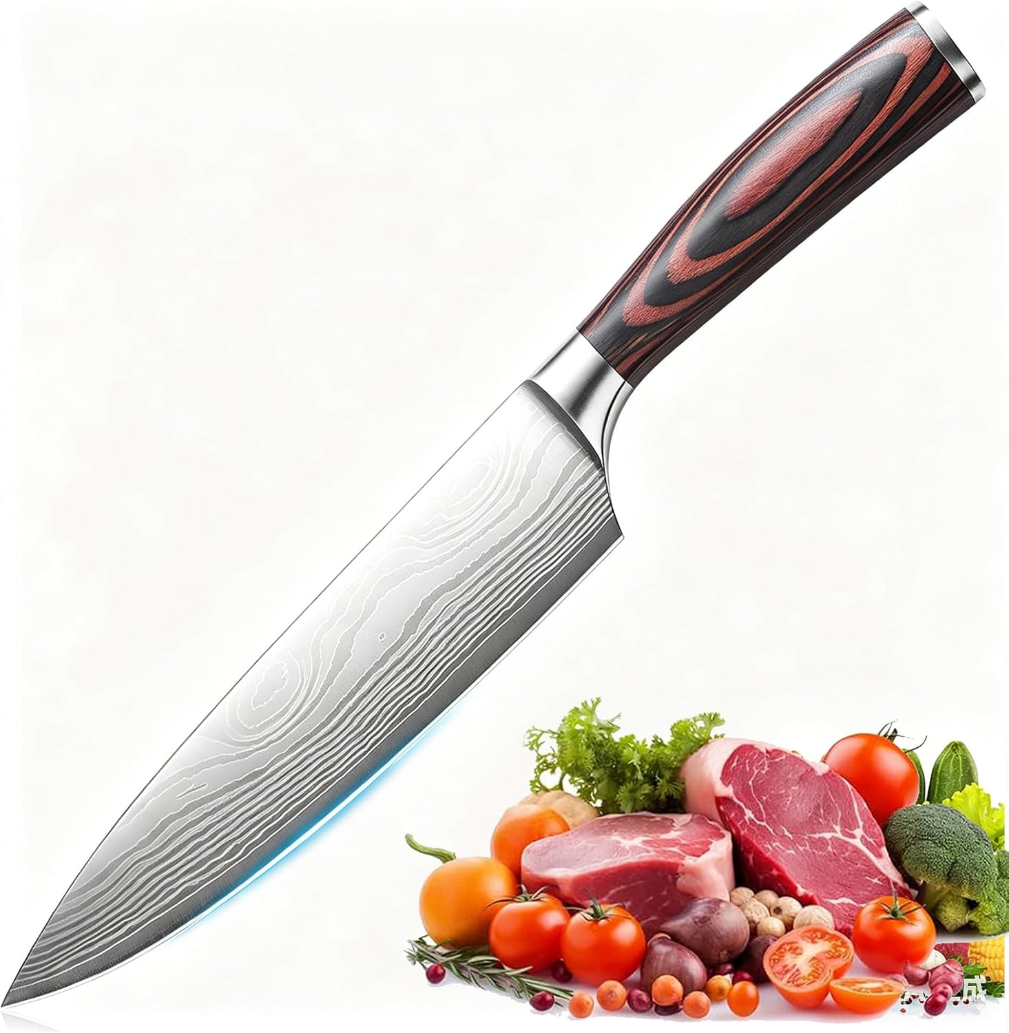 ACMETOP 8 Inch Chef Knife, High Carbon Stainless Steel Kitchen Knife, Non-slip Ultra Sharp Cooking Knives with Ergonomic Handle