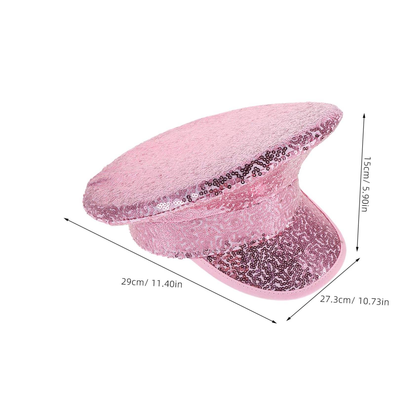 Cappello da Capitano Paillettes Rosa, Tesa Larga, Donna, Festa Estiva | Poliestere Leggero, Facile da Pulire, Stile Vintage, per Uscite All'aperto e Gite in Vela