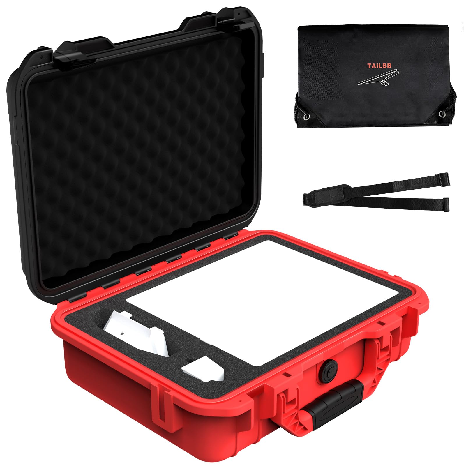 for Starlink Mini Case, Starlink Mini Accessories Kit Gen 4 Waterproof Black & Red Design Hard Case,Waterproof Pouch Bag & Shoulder Strap,Ideal for Travel, RV, Camping,Backpack Carrying Storage Mount
