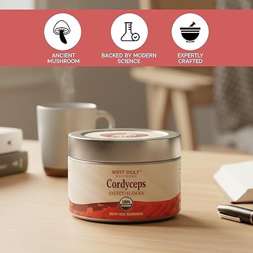 Miniatura 5 de Cordyceps Cápsulas de alta potencia 30% beta-glucanos  120 cápsulas veganas  60 porciones  Apoya la vitalidad y resistencia  Certificado orgánico