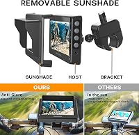 PARKVISION Kerékpár Tolatókamera 4,3" AHD 1080P Monitorral - 8000 mAh Akkumulátor, Éjjellátó Funkció, Univerzális Bicikli Visszapillantó Tük 6
