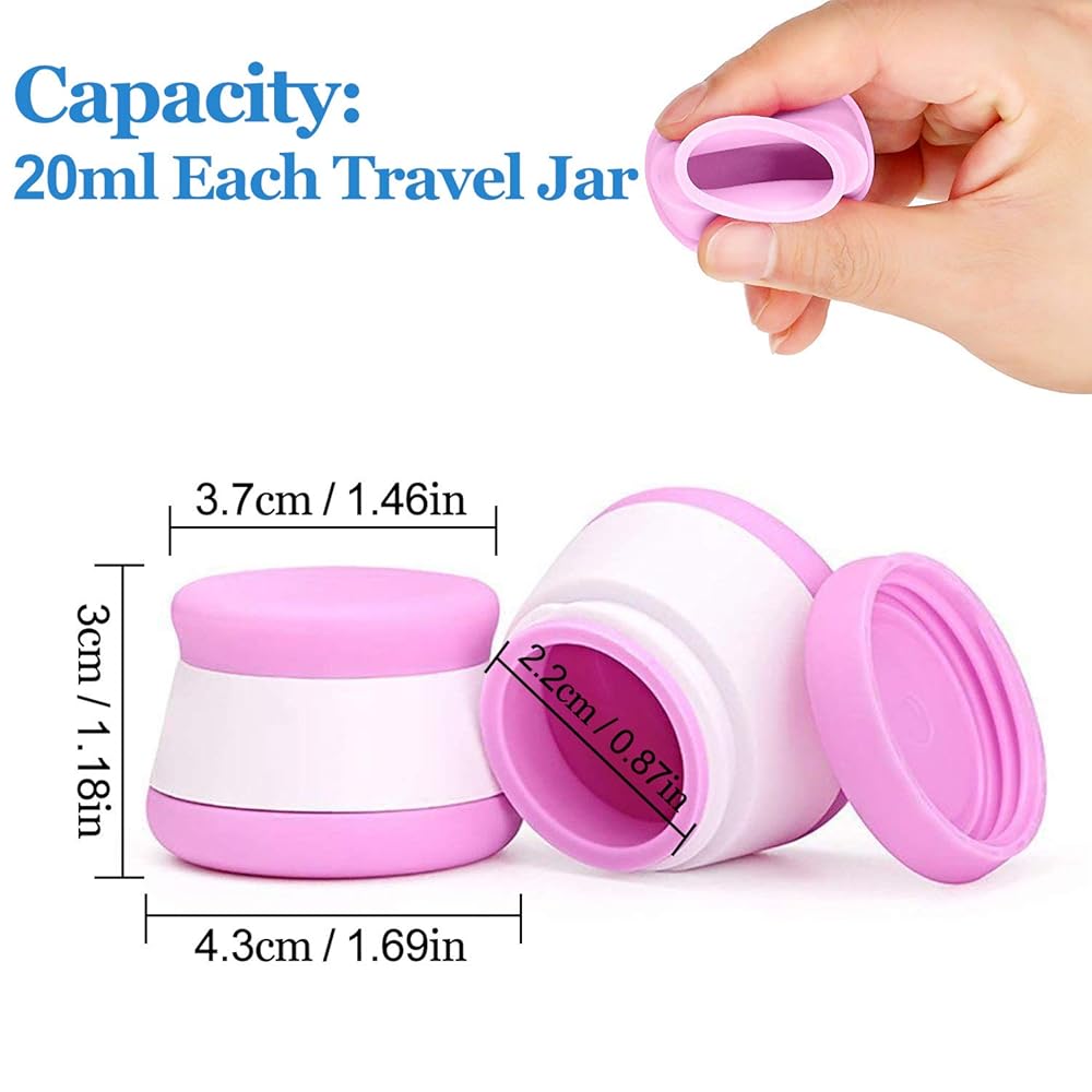 Healvian Silikon Reisebehälter 4er Set - Praktische Cremetiegel Für Unterwegs