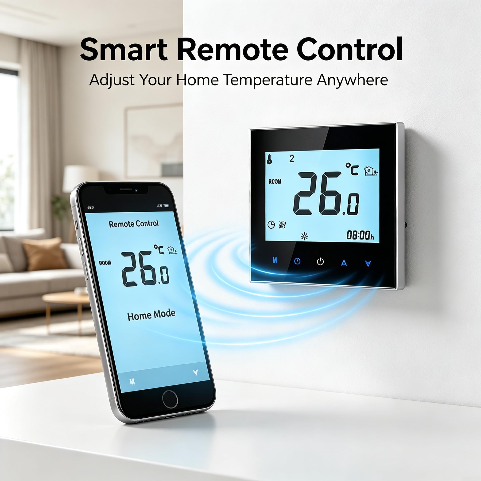 Intelligentes WLAN-Thermostat, App-Steuerung (elektrisch-weiß)