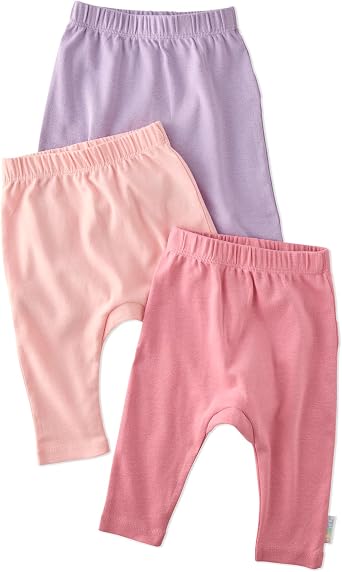 Butterblu Harlowe 3-Pack Pants 100% Organic Cotton Set | GOTS Certified Organic Cotton Pants Set for Baby Boys, Girls, Soft, Machine Washable, Made to Match Colors