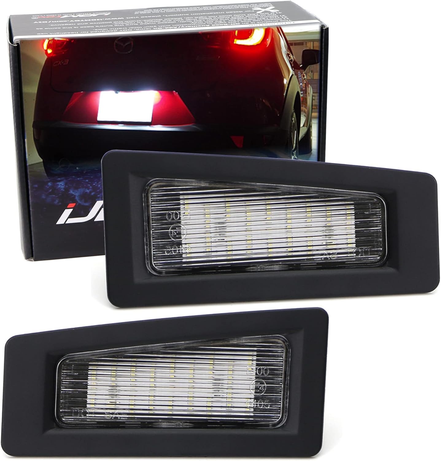 iJDMTOY OEMFit 3W Full LED License Plate Light Kit Compatible With