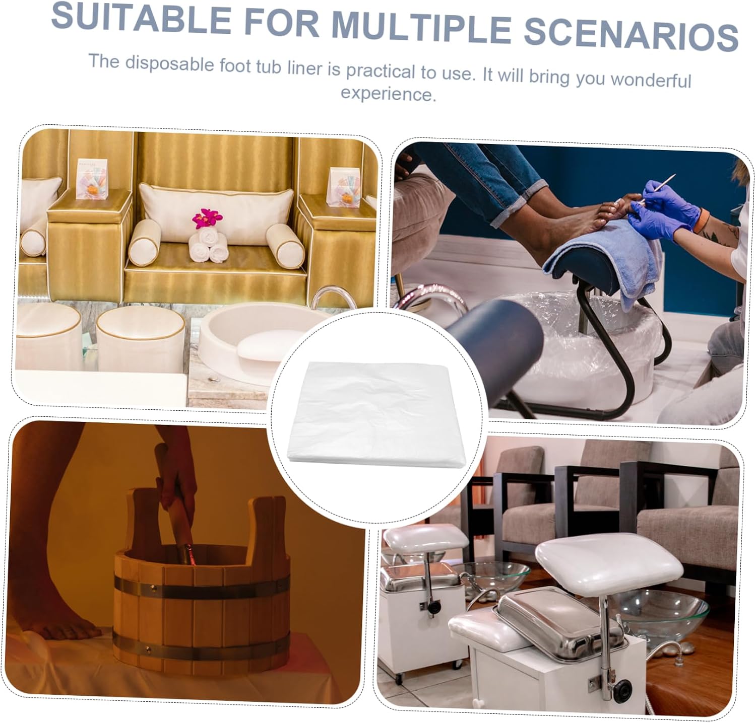 Didiseaon Soak Your Feet in Style 80pcs Foot Soaker Bags Bath Bucket Liner for Sanitary Relaxation