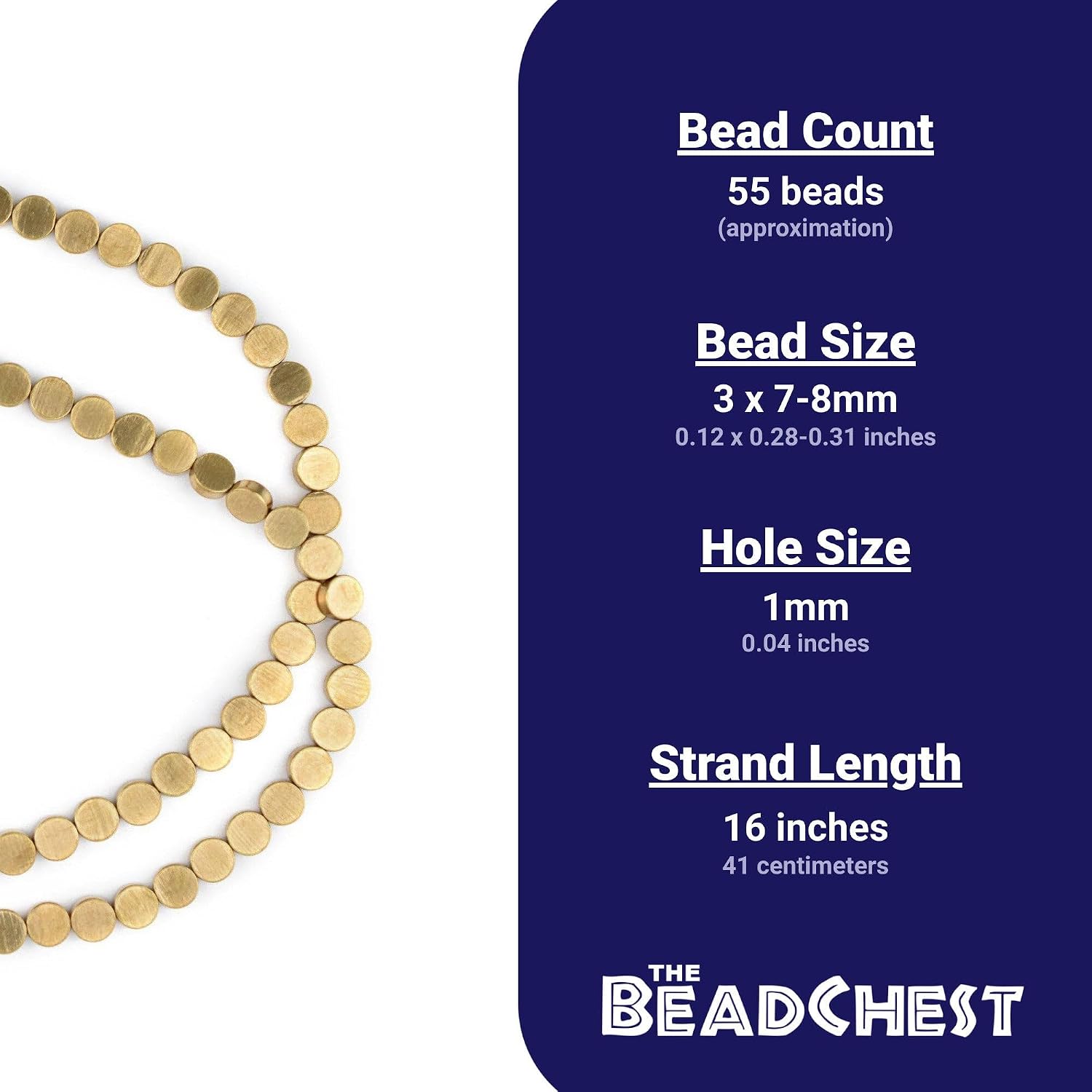 The Bead Chest Circular Disk Antiqued Brass Beads (8mm)