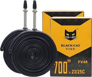 2 Pcs 700x23C/25C 700x28C/32C Bike Tubes, 48mm FV Presta Valve, 700C Bike Tire Tube for Road Bike