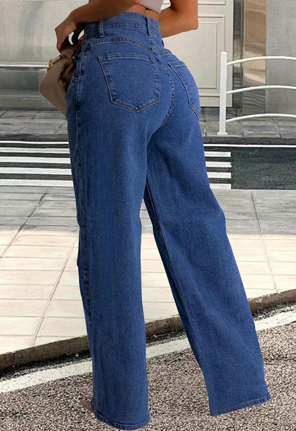 ZERMOM Women's Wide Leg Jeans Casual Stretch High Rise Baggy Loose Denim Pants - Image 8