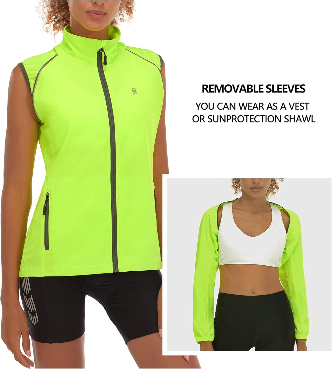 Little Donkey Andy Women's UPF 50+ Cycling Jacket Windbreaker with Removable Sleeves : Clothing, Shoes & Jewelry
