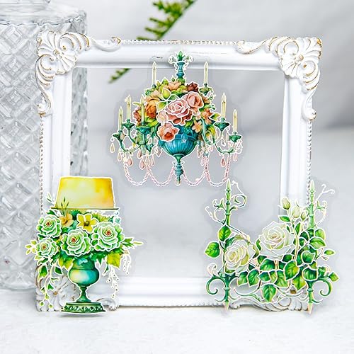 Miniatura 4 de 120 calcomanías para álbumes de recortes, tema de vegetación, álbumes de recortes, diario, manualidades, decoración de adornos, calcomanías de