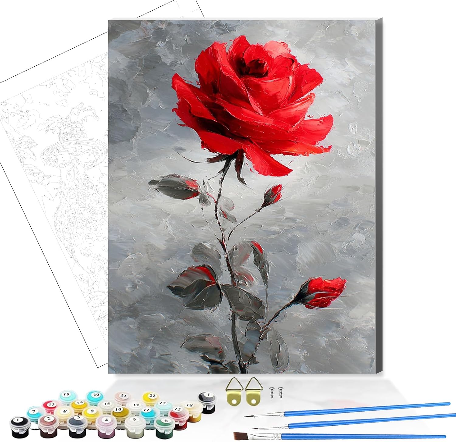 bestact Framed Hydrangea Paint by Numbers Kits for Adults,Flowers Painting by Numbers with Framed for Beginner on Canvas Easy DIY Painting Kits for Home Wall Decoration and Gifts,8x12INCH (Flower3)