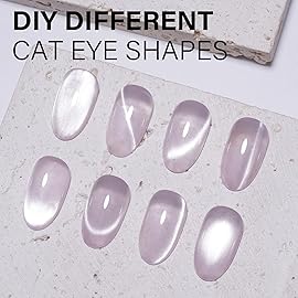 AILLSA Glass Cat Eye Gel Nail Polish, 15ml Light Purple Glitter Jelly Sheer Gel Polish, Translucent Magnetic Shimmer Sparkle Nail Art U V Salon 0.5 OZ GF40