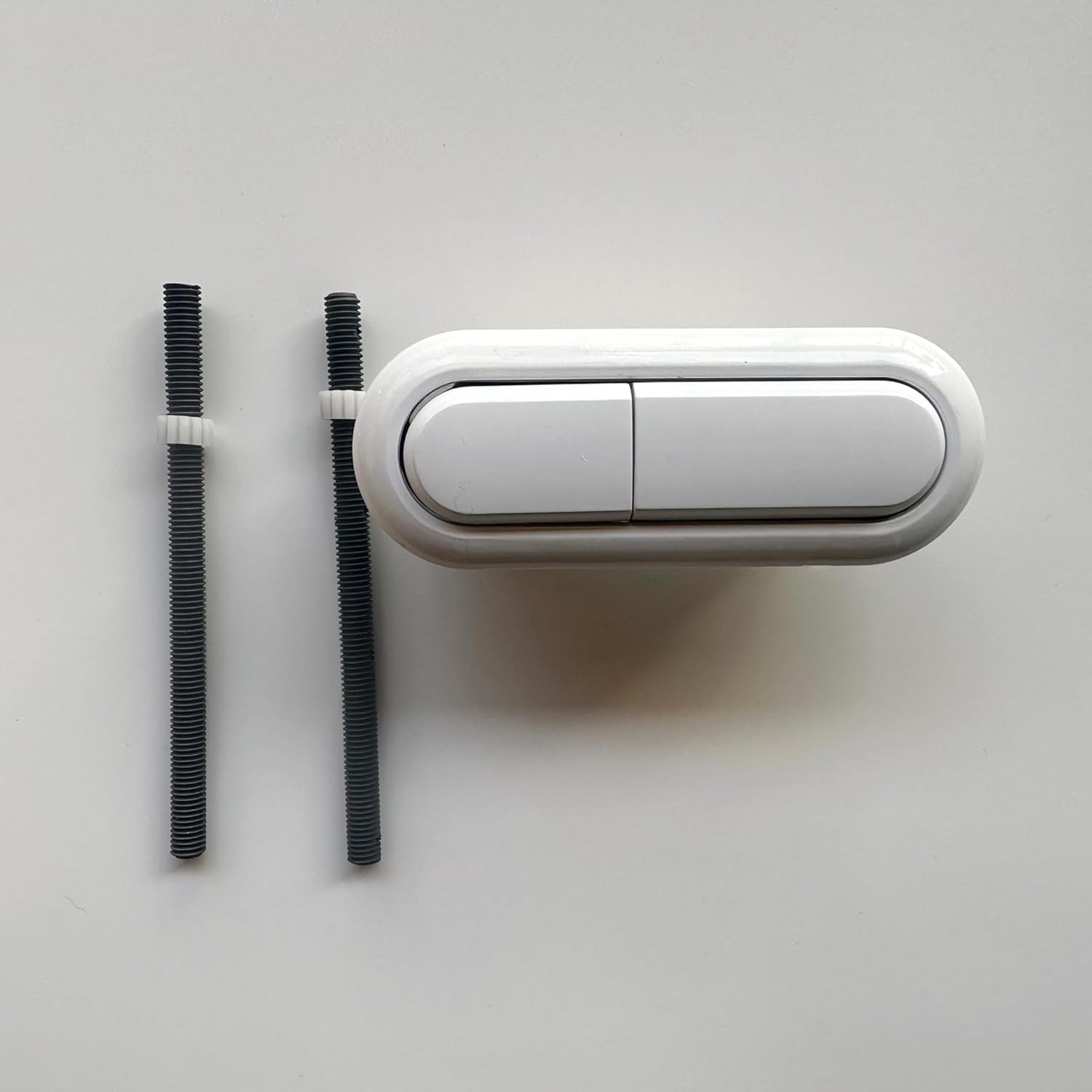 WS003 Seat Screw Caps Set with Toilet Oval Push Button Top Dual Flush Tank Replacement Parts Glossy White