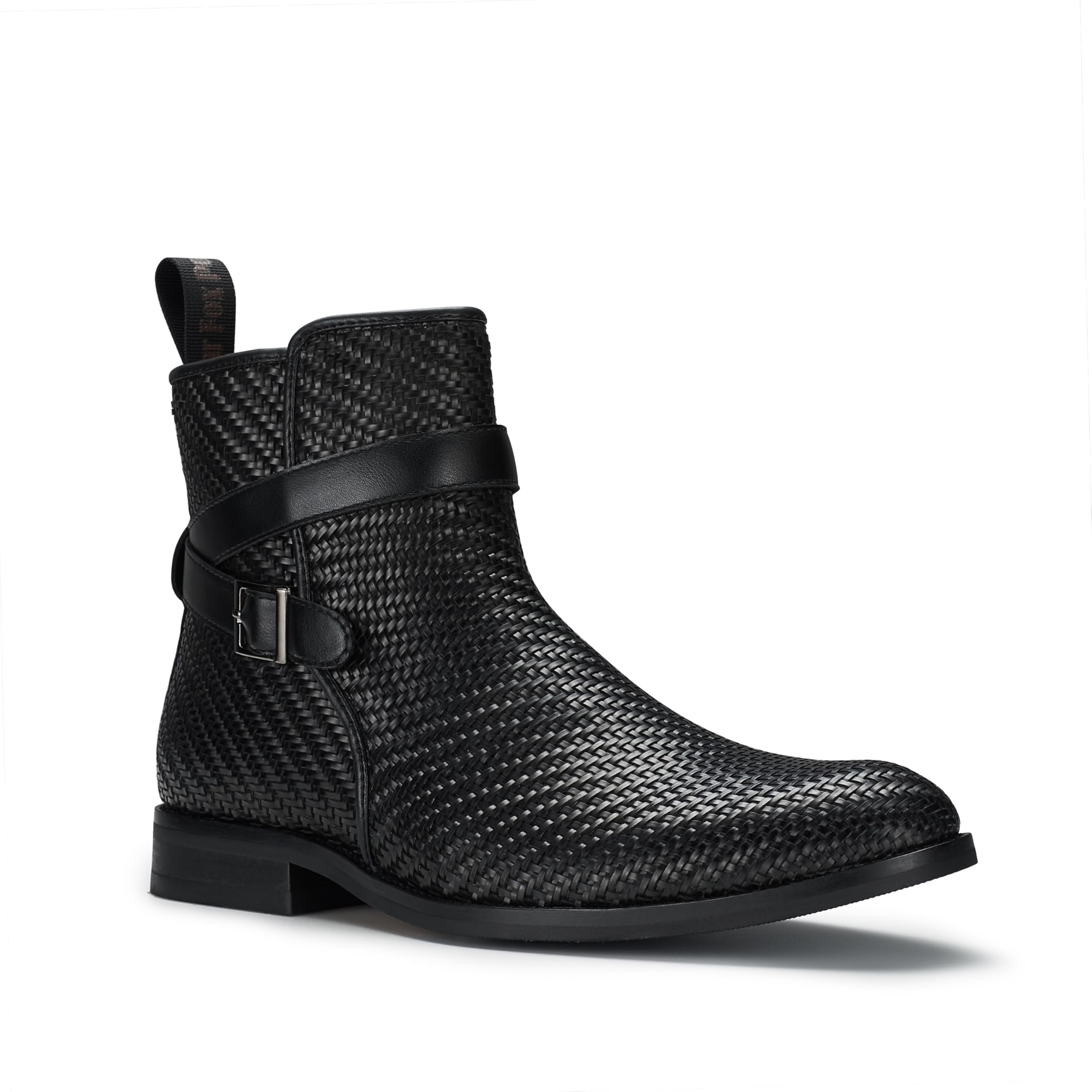 Polar Fox Men's Engineer Boot | Motorcycle Style Ankle Boot with Buckle Straps & Side Zipper |