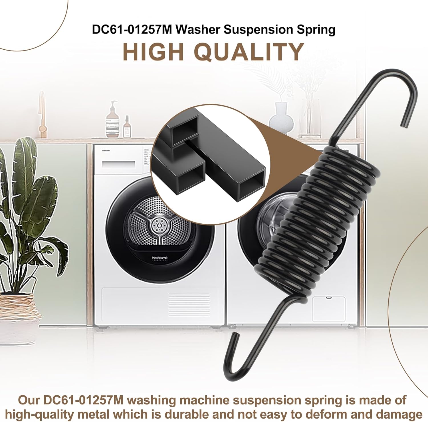 DC61-01257M Washer Suspension Spring Replacement for Samsung Washing Machines,Replaces Part Number 3990661,AP5955135 and PS4275961,DC61-01257M Samsung Washer Spring Fits Model WF3 and WF4 etc, 2Pack