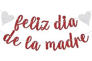 Dazzling Red Glitter "Feliz Dia De La Madre" Banner