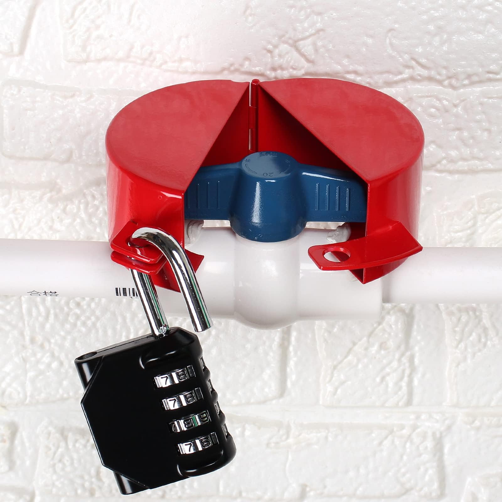 Water Spigot Lock(Password Lock) Metallic White，Gate Valve Lock, No Installation