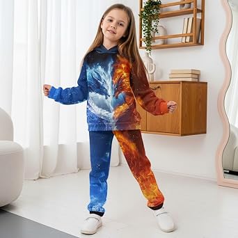 Bulopur Sweat Suits Kids 2 Piece Pullover Crewneck Sweatshirt Soft Jogger Pants Active Tracksuit Sweat Winter Outfits