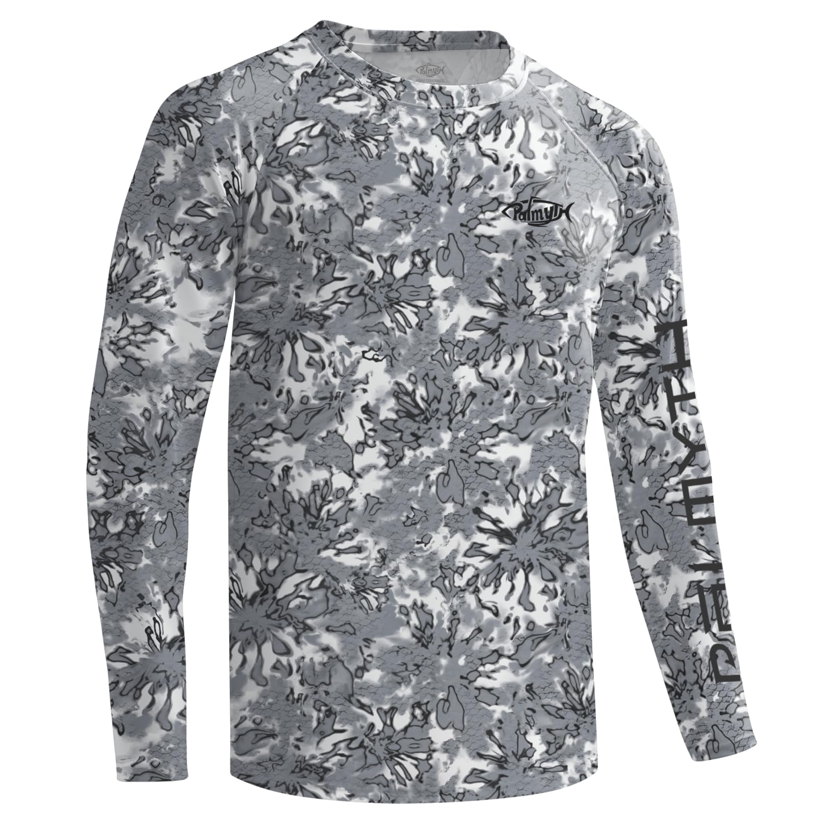 Palmyth Men's UPF 50+ Fishing Shirt Long Sleeve Sun Protection Performance Tee Quick Dry Breathable Fishing Camo Shirts
