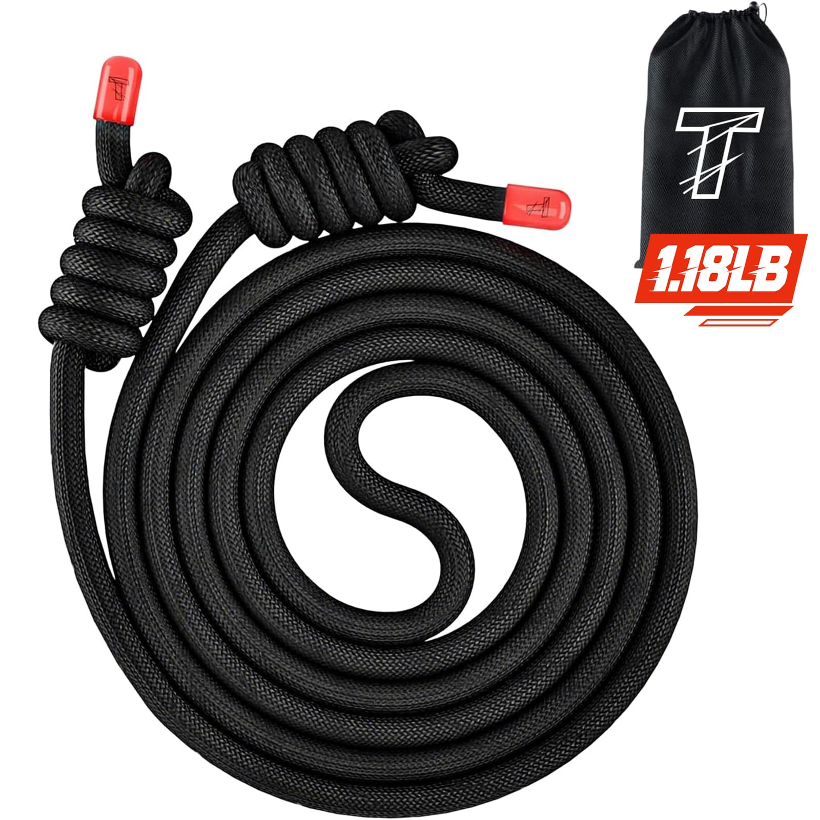 Flow Rope Übungsspringseil für Fitness, Workout, Fluss mit 2,7 m verstellbarem, doppelt gewebtem Workout-Seil für Männer, Frauen, Anfänger-Training – Indoor & Outdoor Cardio