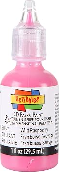 Scribbles Shiny 3D Fabric Paint, Pink, 1 Oz