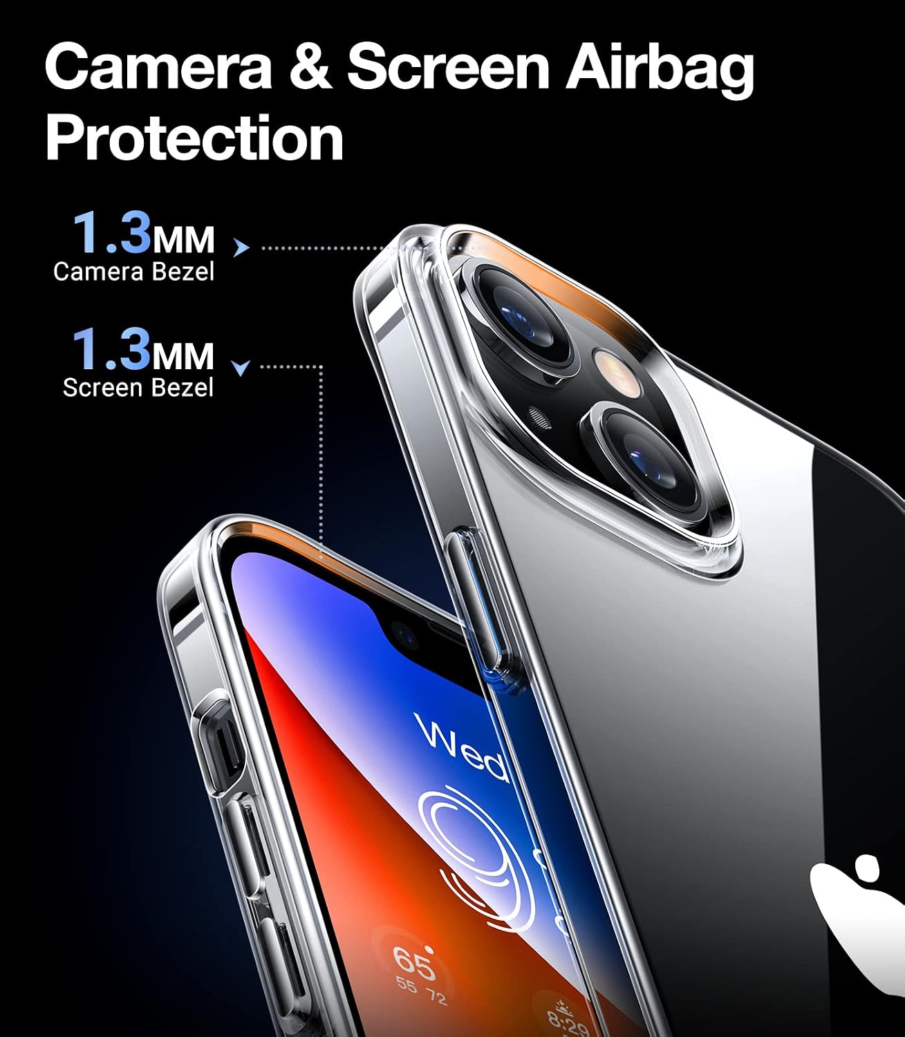 TORRAS Crystal Clear Designed for iPhone 14 Case, [Non-Yellowing] Slim Fit Ultra Thin [Military Drop Protection] Soft Silicone TPU Shockproof Protective Cover Case for iPhone 14 6.1 Inch, Clear