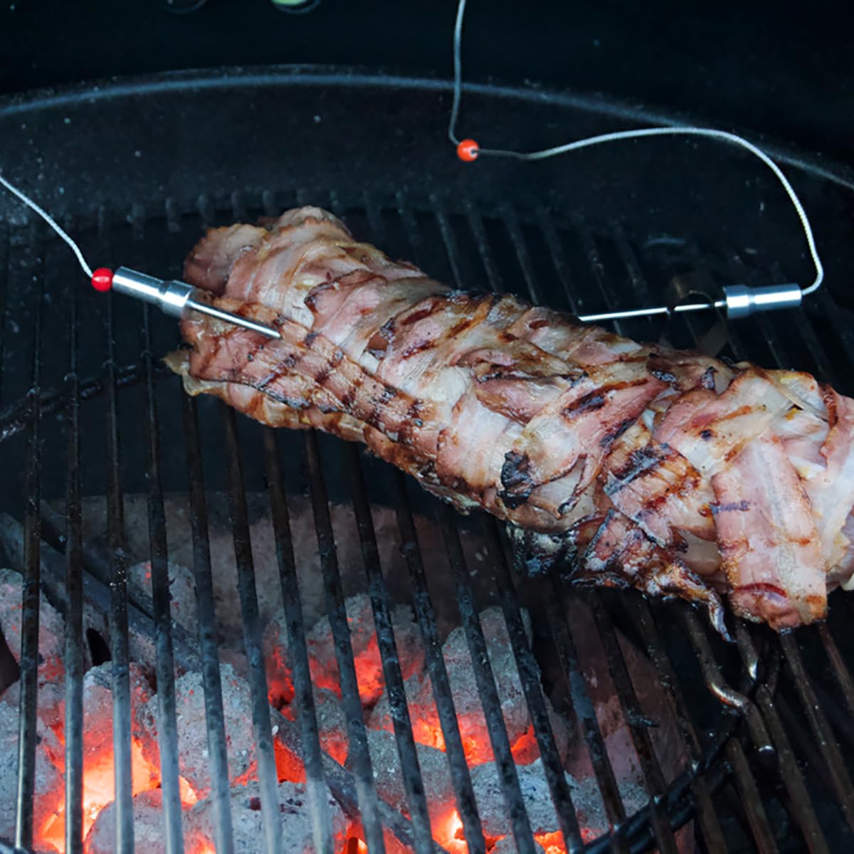 TFA Dostmann Hyper BBQ smart wireless termometro per BBQ, 14.1513.01, per Grill/Barbecure/Affumicatore/Griglia porta, smartphone app in italiano, nero