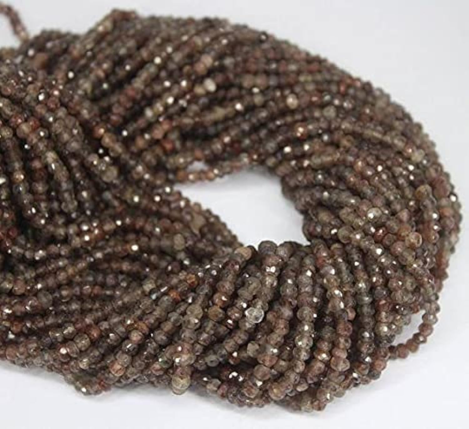 Spectrolite bicolore perles facettées de qualité pour création bijoux