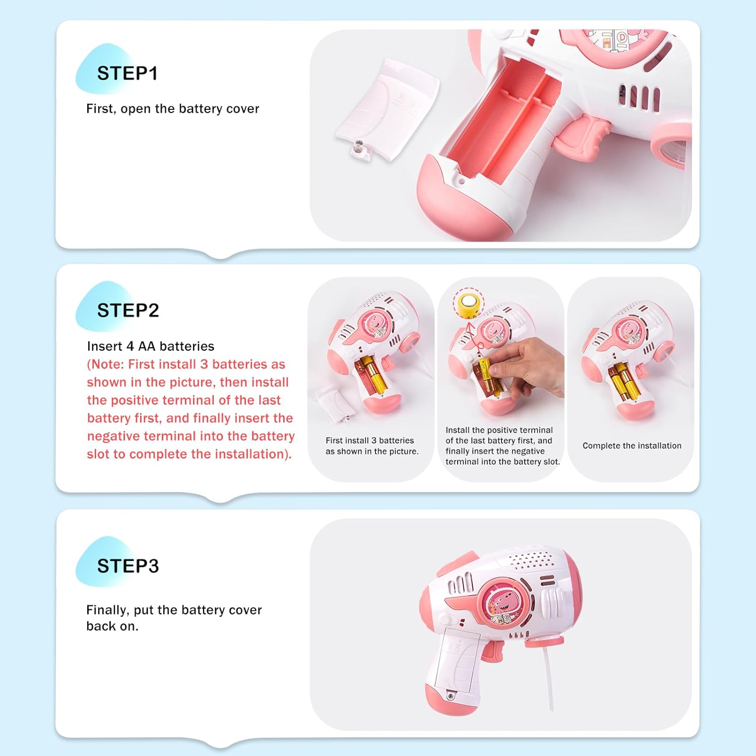 Bubble Guns for Kids 4-8, 2 Pack Automatic Bubble Blaster with LED Light & 34 Bubble Solution, Bubble Gun for Toddlers Outdoor Summer Toys