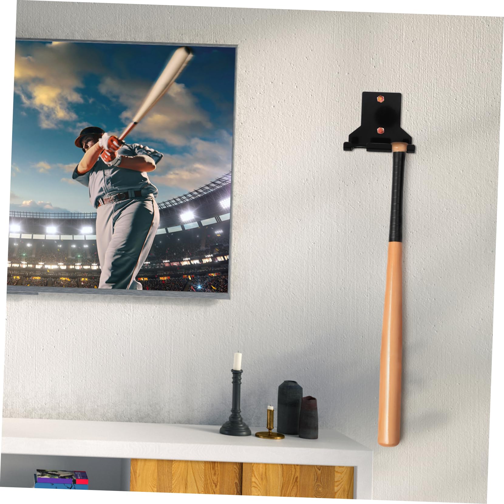 Supporto da Parete per Bilancieri e Manubri in Acciaio Nero con Viti, Robusto e Versatile per Palestra e Uso Domestico, Porta Attrezzature Fitness Sicuro e Pratico