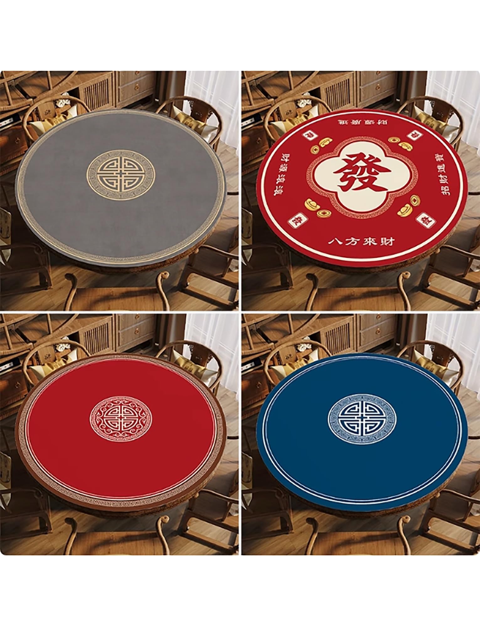 Genérico Tapete de Mahjong Redondo Antideslizante 90cm Verde para Mesa