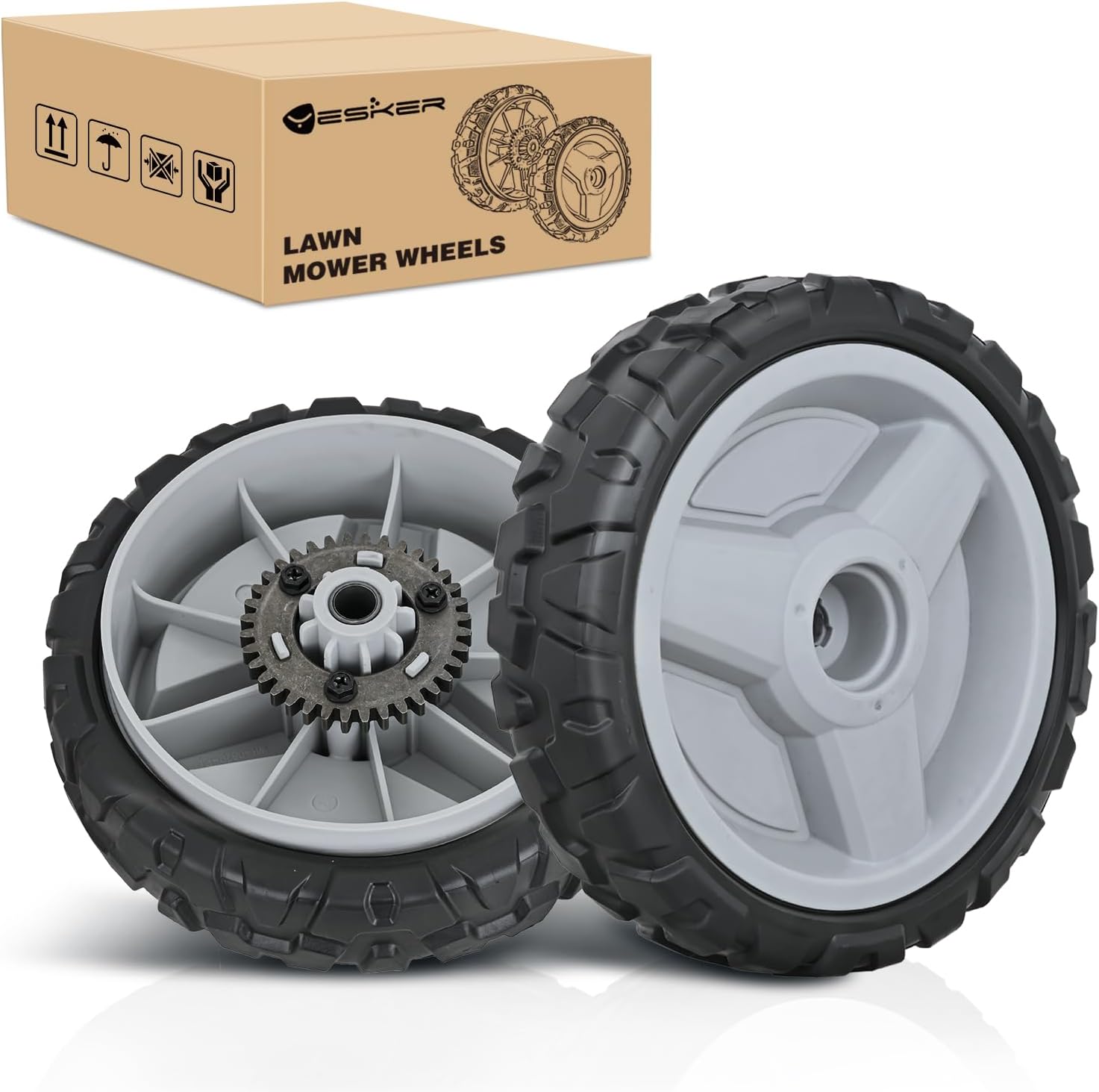 Yesker Lawn Mower Drive Wheels Replacement 8 Inch 580365301 593198101 Assembly, Lawnmower Wheels Compatible with Husqvarna HU700 HU800 HU625 HU775, Craftsman GCV-160 and More, 2-Pack