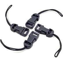 Padwa Lifestyle 4 Pcs Black Quick Release Camera Strap QD Loops Connector Adapter - Camera Quick Release Clip Compatible for All Compact Digital Cameras,Binoculars, Drone Remote Control and USB Stick